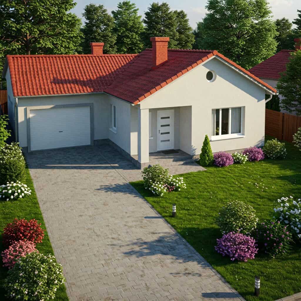 projekt domu parterowego,dom parterowy,dom z garażem