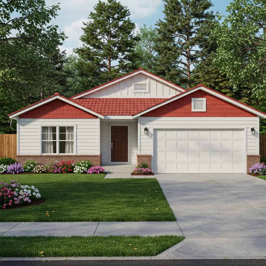 projekt domu parterowego,dom parterowy,dom z garażem