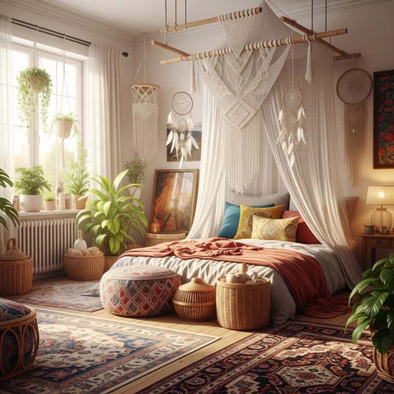 Styl boho we wnętrzach – jak go wprowadzić bez efektu chaosu? Kolory, materiały, dodatki.