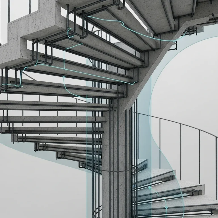 Schody zabiegowe betonowe: Jak prawidłowo zaprojektować i wykonać zbrojenie?