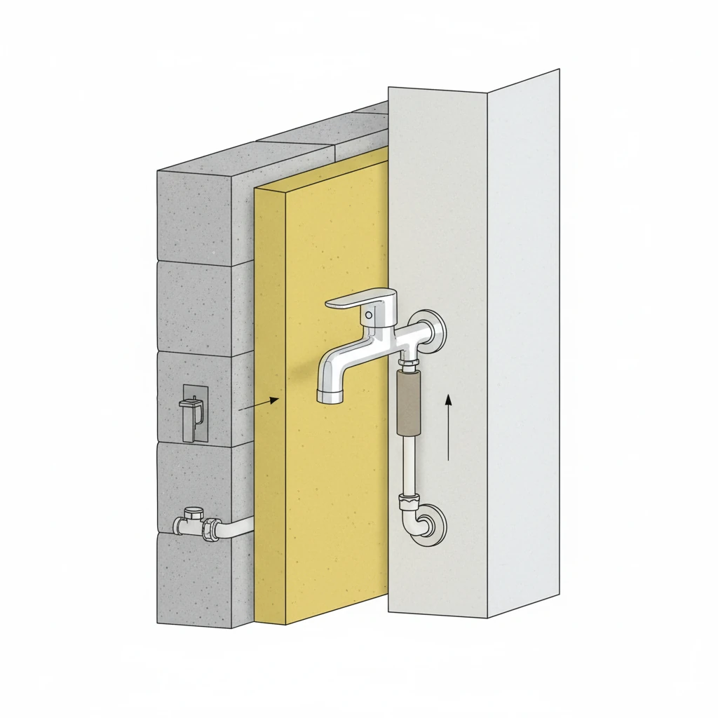 Montaż kranu na elewacji