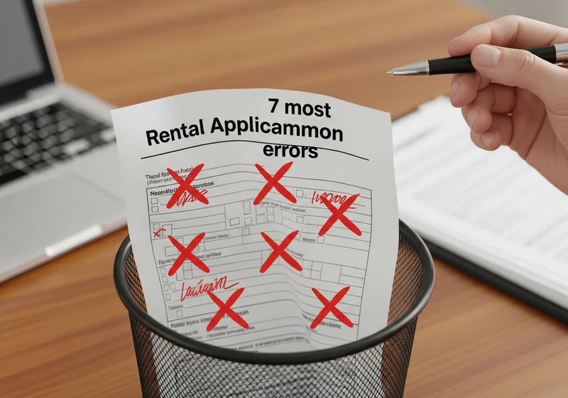 Formularz najmu z zaznaczonymi błędami