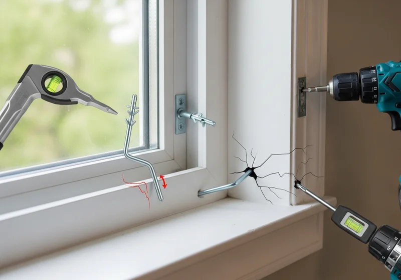 Przewodnik po błędach montażu okien: nieprawidłowe kotwy i uszkodzenia.