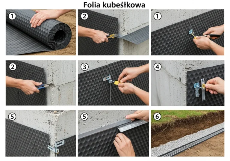 Instrukcja krok po kroku montażu folii kubełkowej: cięcie, mocowanie i wykończenie.