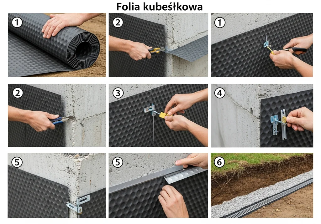 Instrukcja krok po kroku montażu folii kubełkowej: cięcie, mocowanie i wykończenie.