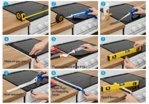 Instrukcja krok po kroku, jak połączyć blat z kuchenką wolnostojącą.