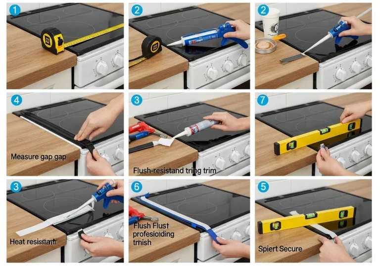 Instrukcja krok po kroku, jak połączyć blat z kuchenką wolnostojącą.